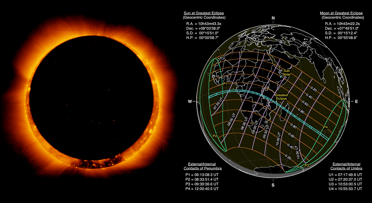 El eclipse solar se verá desde las selvas de África y parcialmente en Canarias