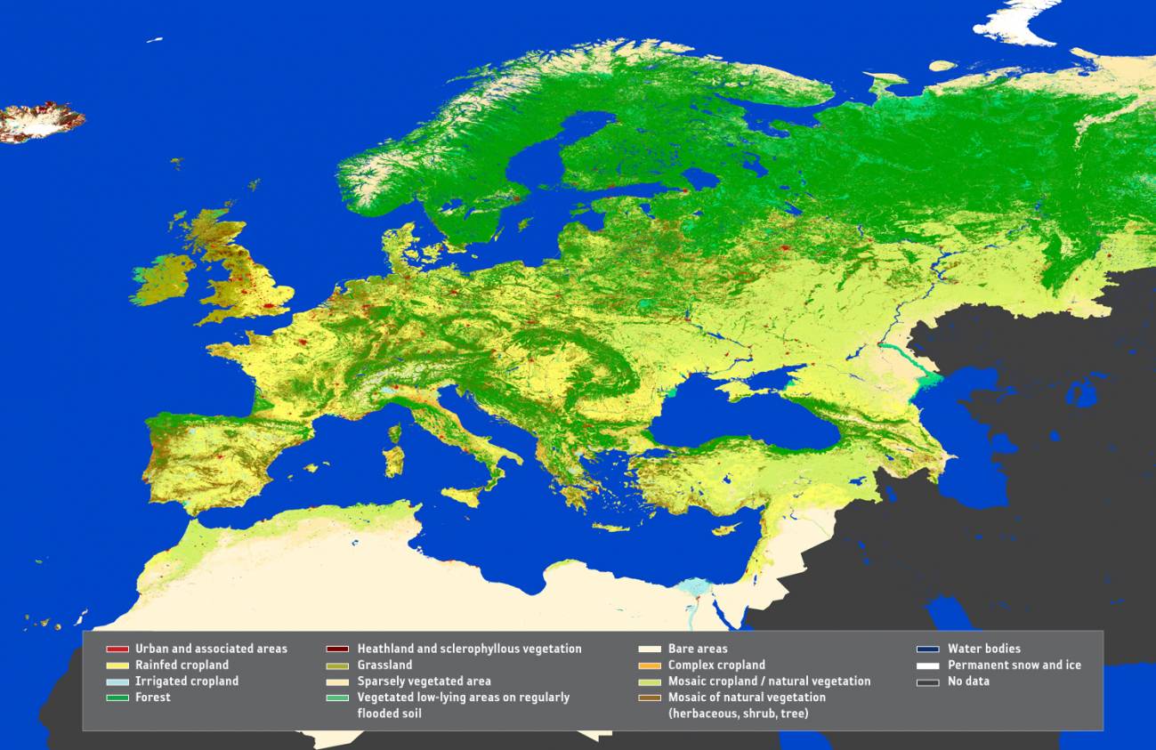 La ESA facilita un nuevo mapa ambiental de Europa
