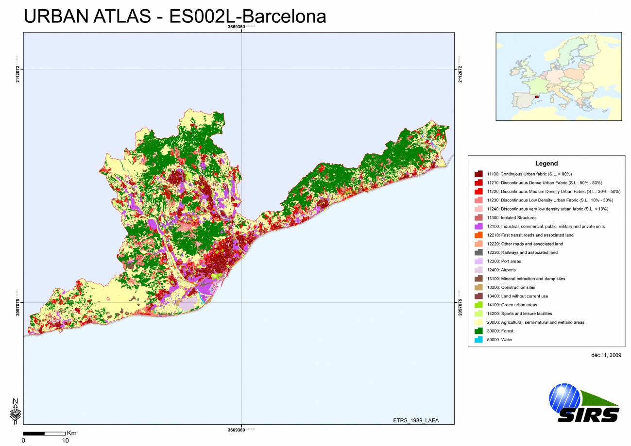 Un atlas urbano digital delimita las zonas de 117 ciudades europeas 