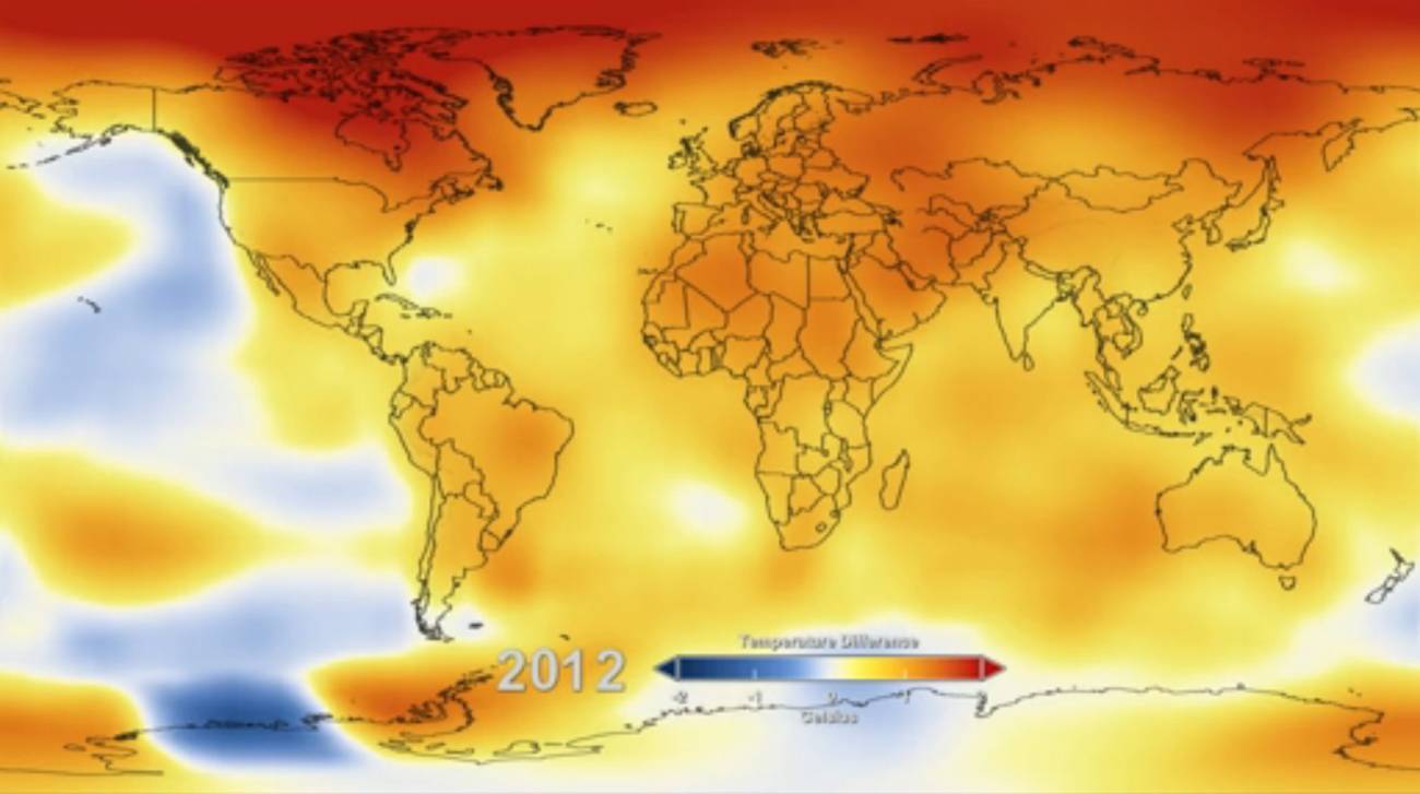 El 2012 fue el noveno año más cálido en el mundo desde 1880