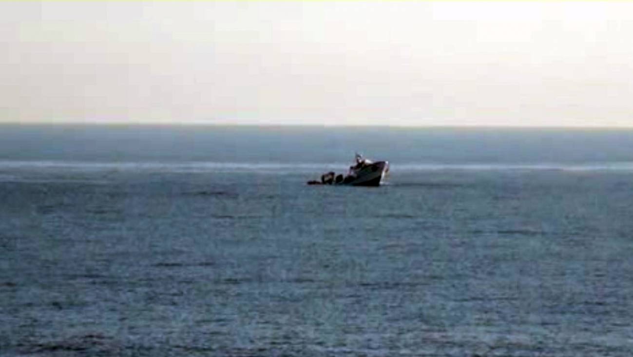 Barco hundido frente a Palamós