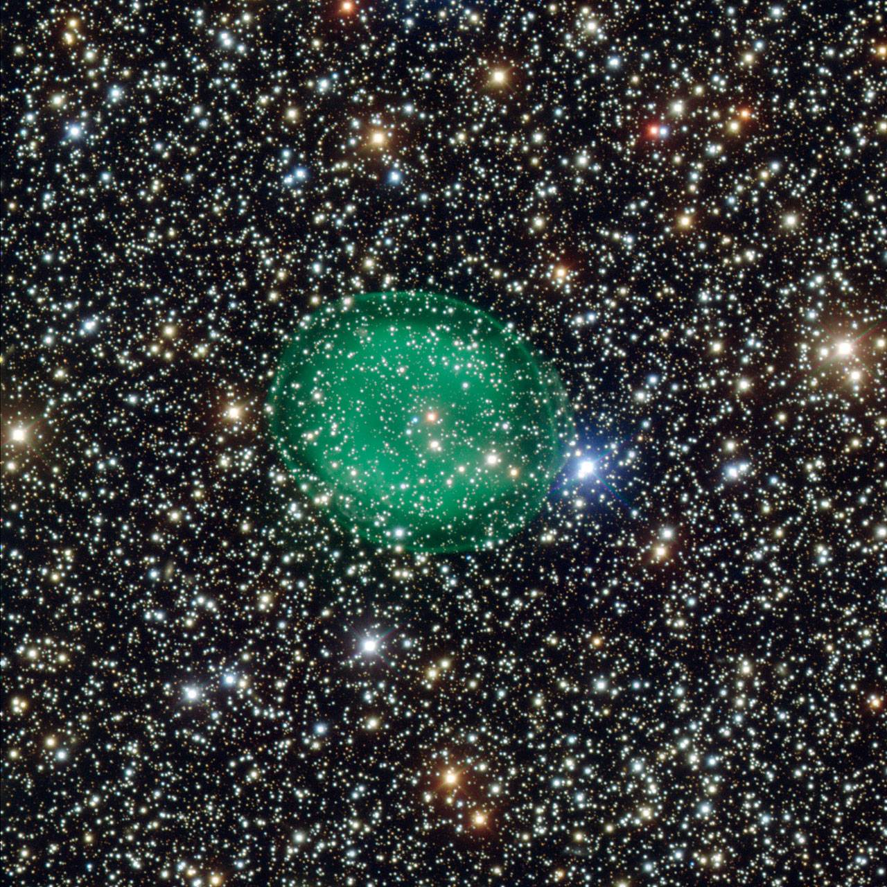 Una burbuja verde que 'flota' en el espacio