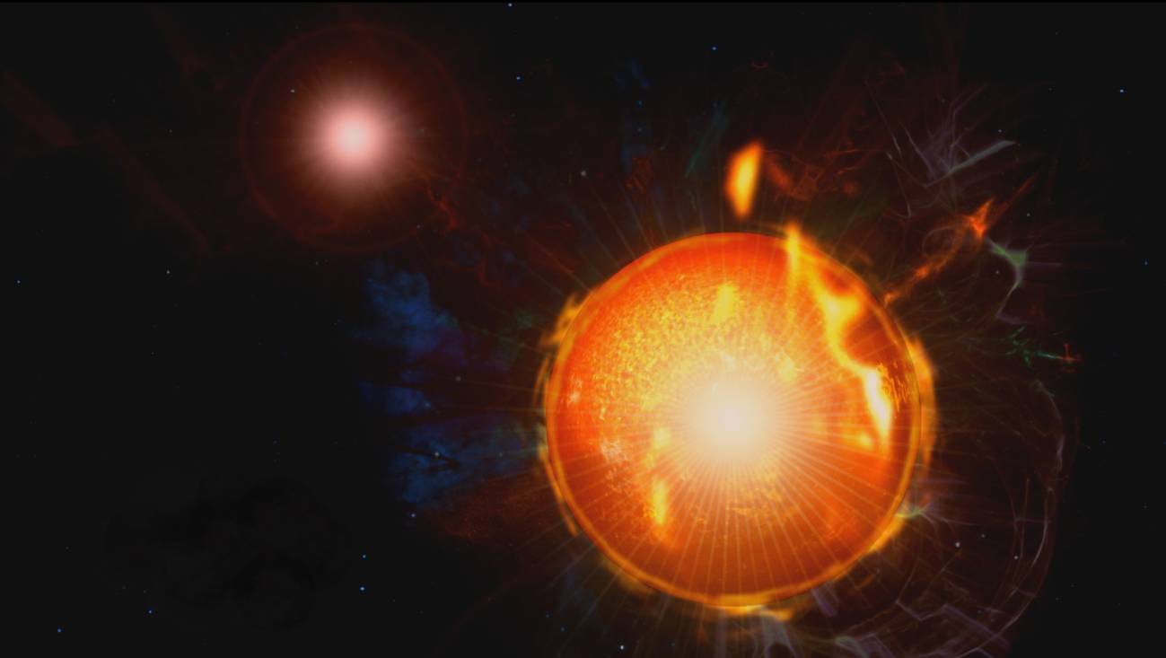 Una estrella multiplica su brillo por 15 en tres minutos