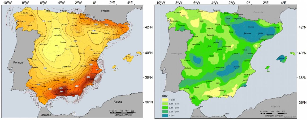 Mapas de peligrosidad sísmica y de incertidumbre asociada