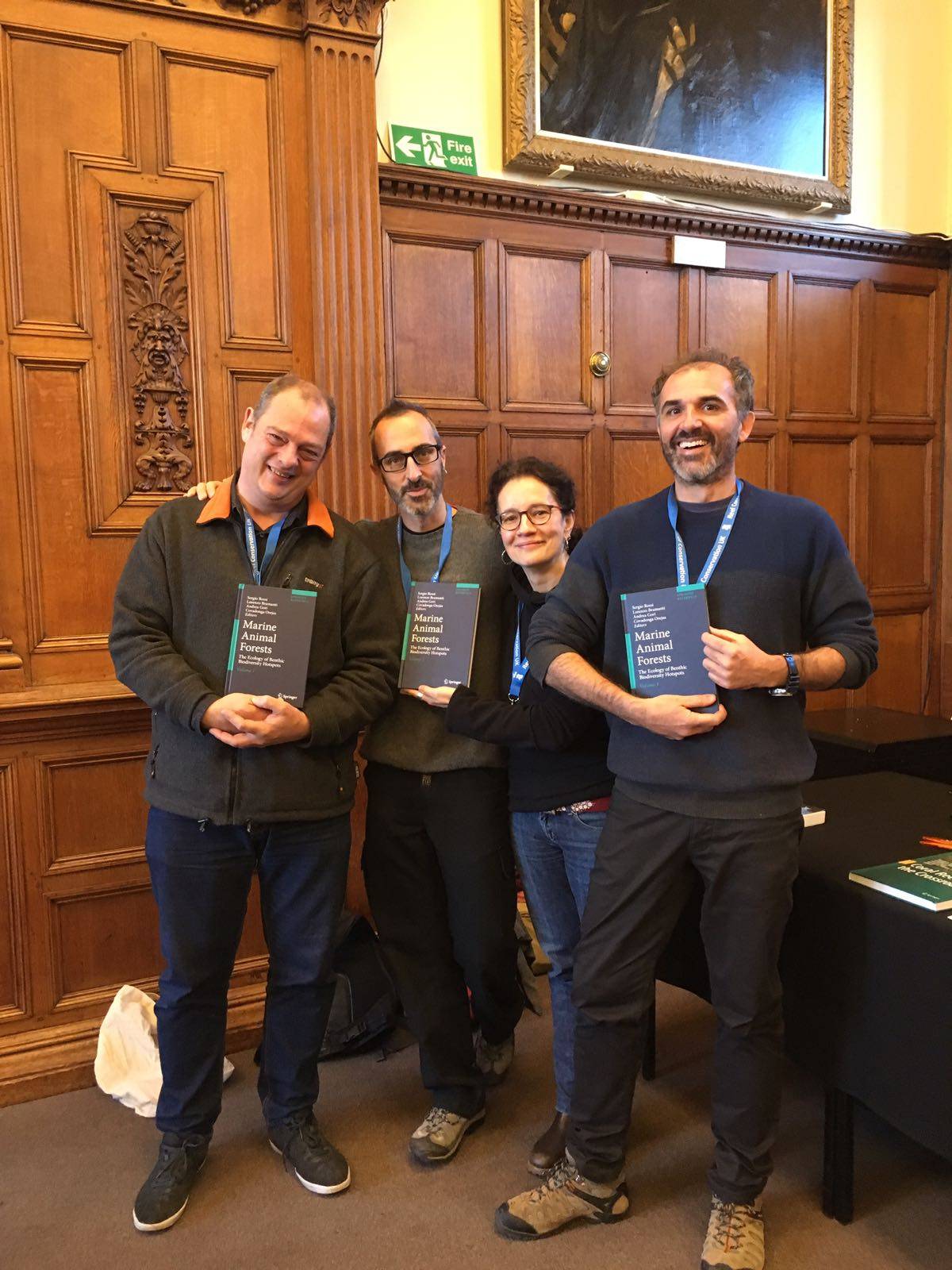 Autores del libro. De izquierda a derecha: Sergio Rossi, Andrea Gori, Covadonga Orejas y Lorenzo Bramanti.