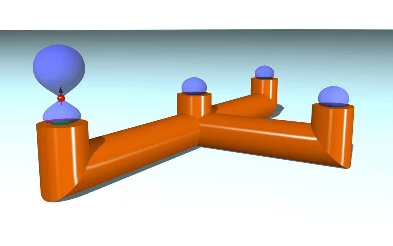 Representación esquemática de la fibra magnética.