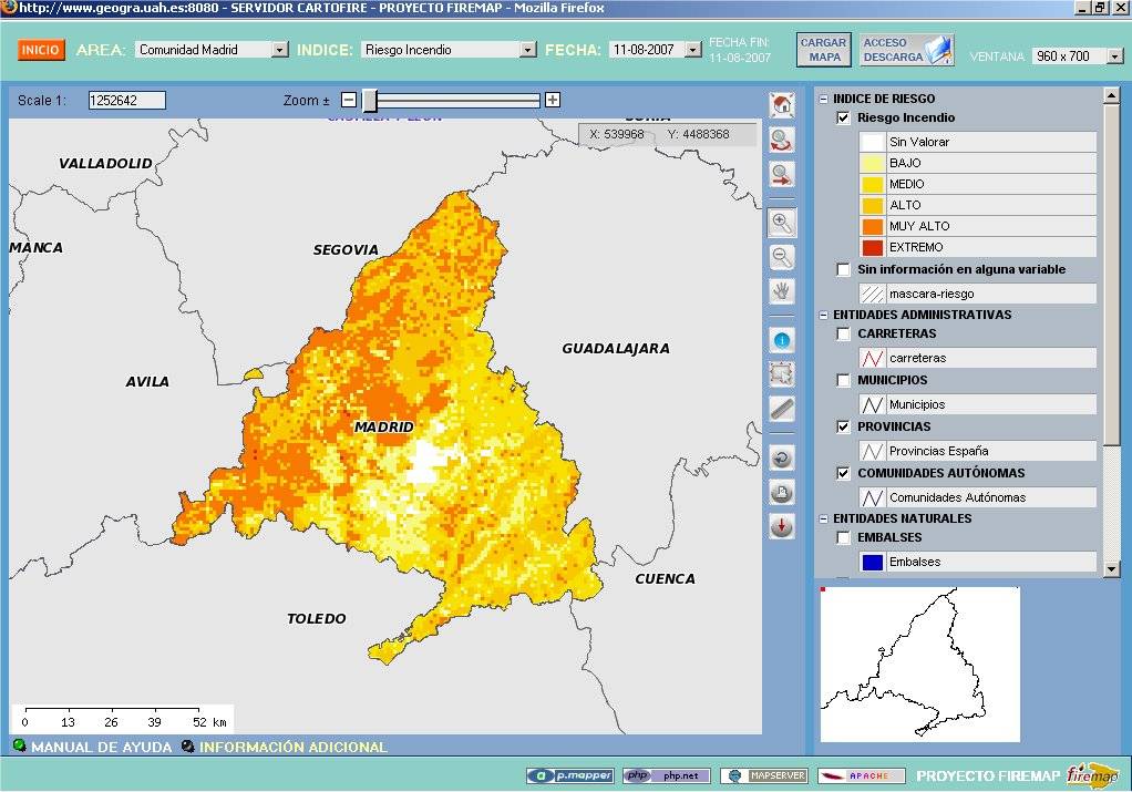 Desarrollan tecnologías de información geográfica y teledetección para prevenir los incendios