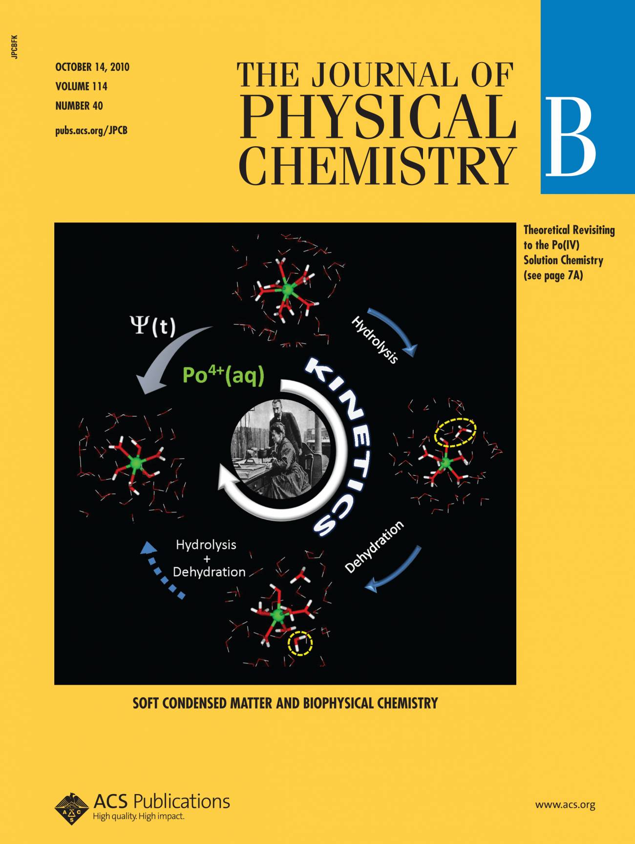 Portada del Journal of Physical Chemistry B en 2010