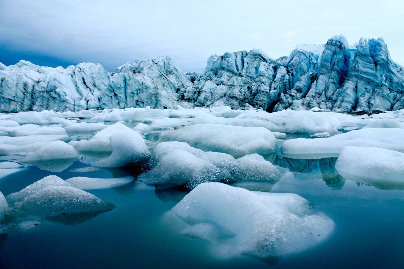 Terminal de salida del glaciar en el oeste de Groenlandia