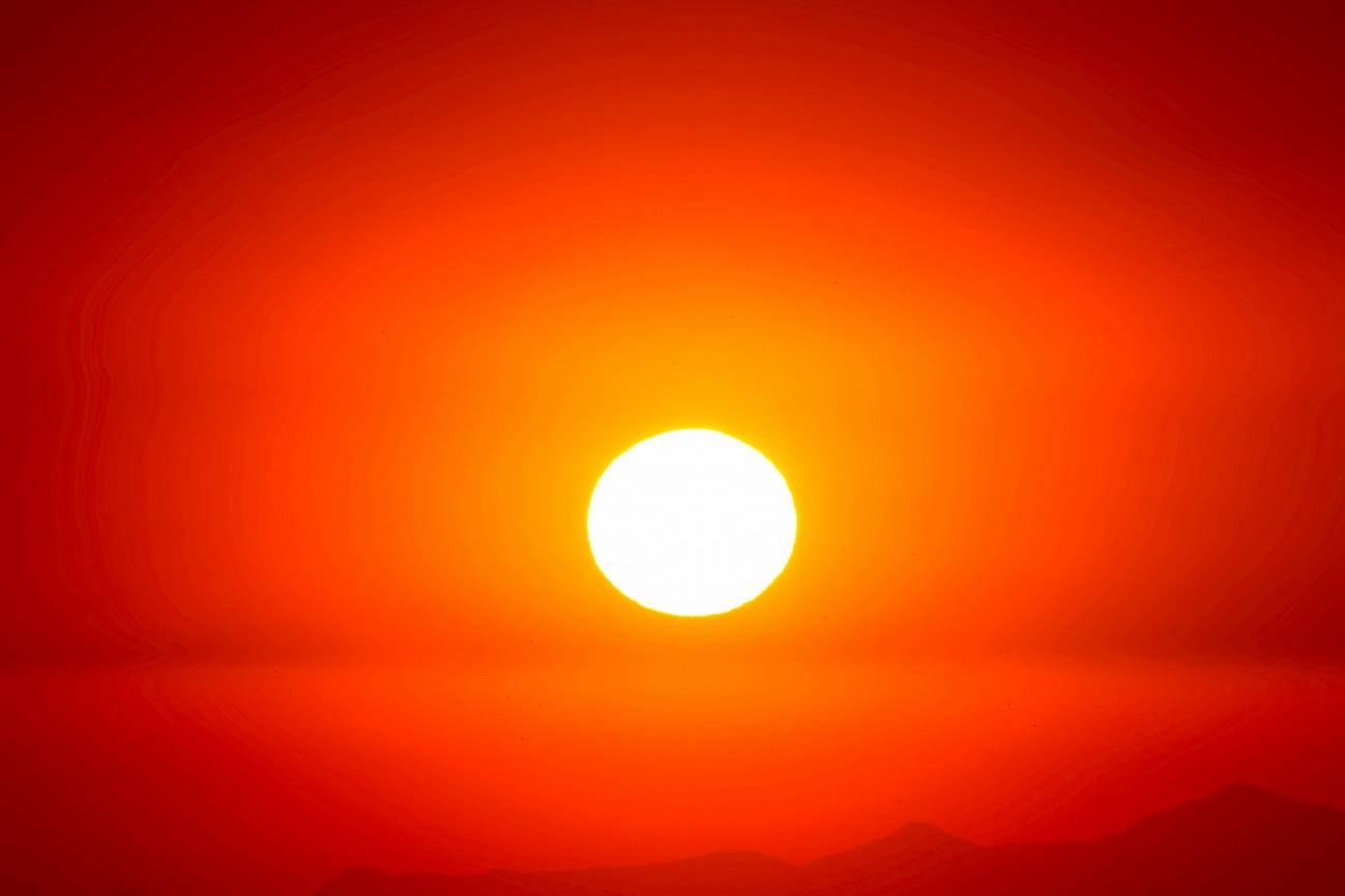Sol en el horizonte