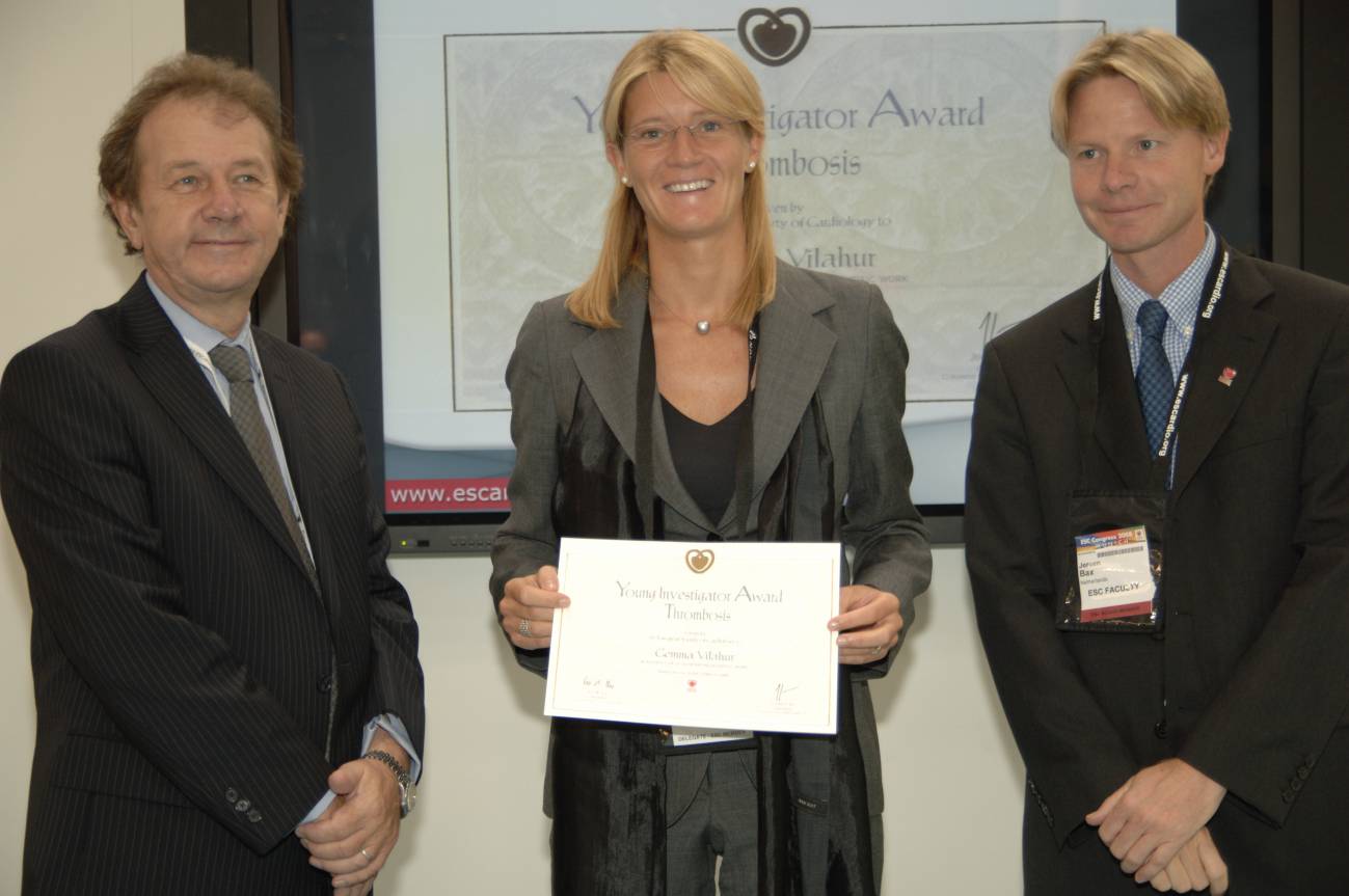 Gemma Vilahur gana el primer premio a jóvenes investigadores en el Congreso Europeo de Cardiología