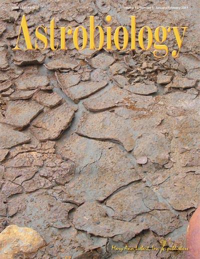 Investigaciones del Centro de Astrobiología, portada de la revista 'Astrobiology'