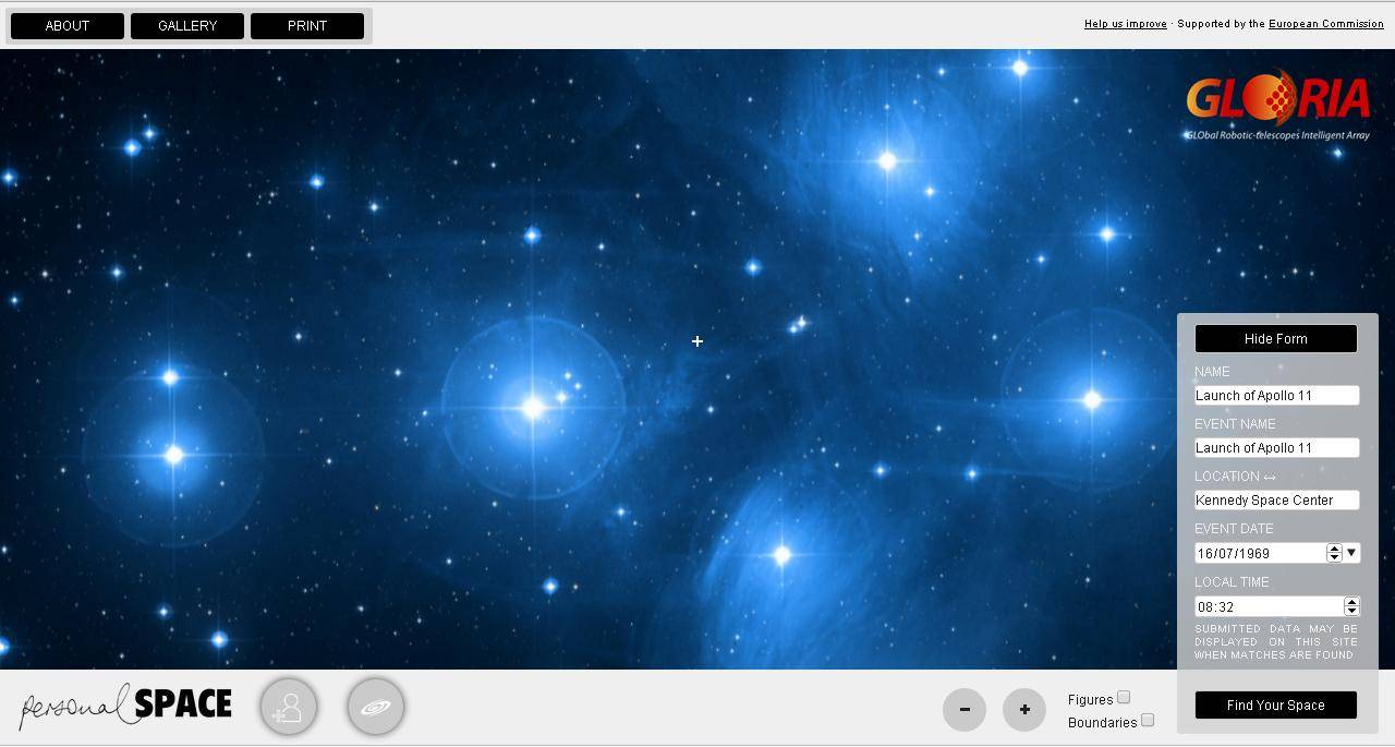 La aplicación Personal Space permite explorar el universo desde un ordenador