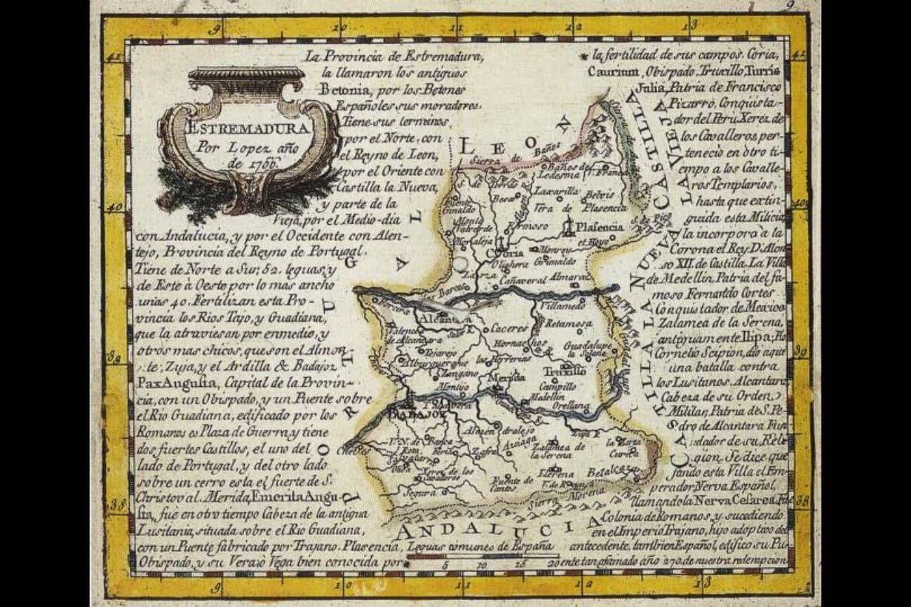 Tomás López, 1756. Extremadura. Biblioteca Nacional de España, Madrid. GM/ 451m, GM/ 452m, GM/ 1403m.