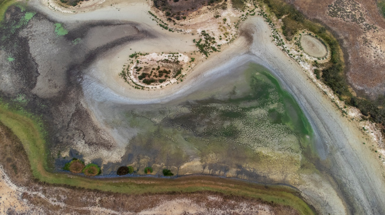 Imagen aérea de Santa Olalla, en octubre de 2024