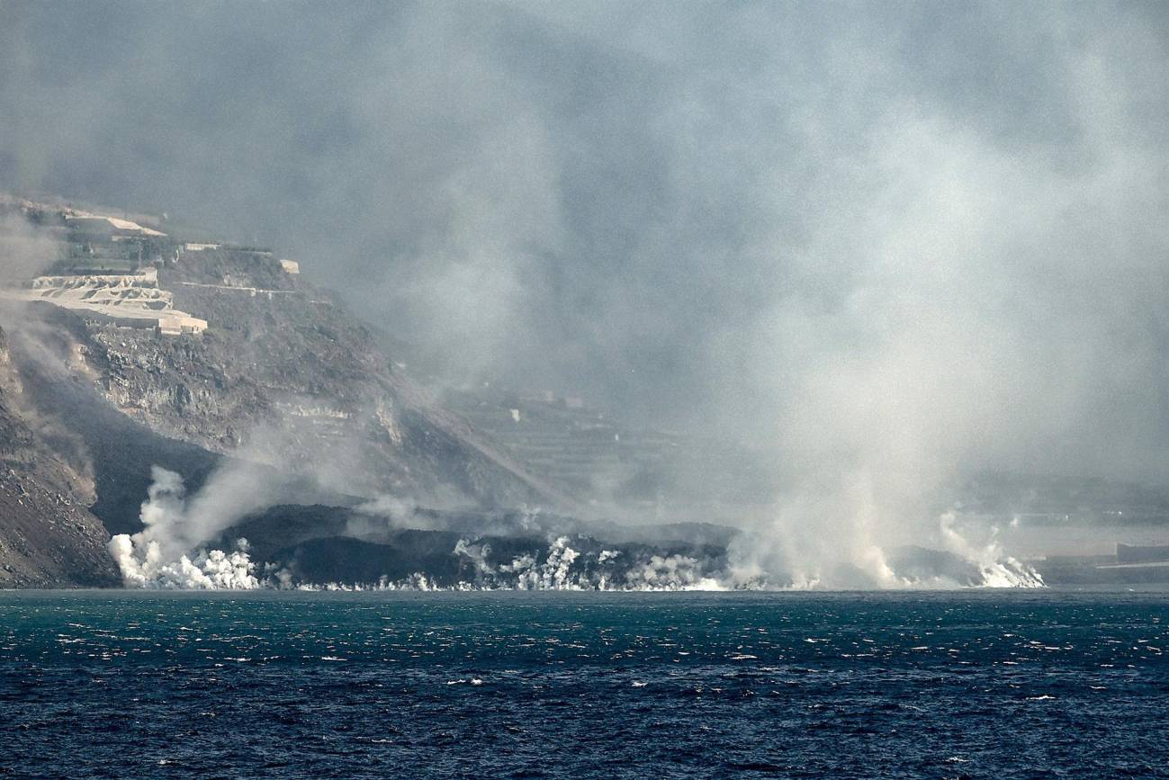 El delta formado por la colada de lava