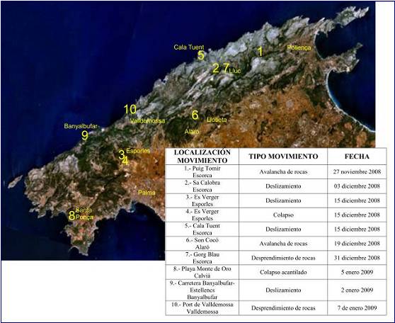 Las intensas lluvias convierten a Mallorca en un laboratorio natural para validar modelos predictivos de riesgos geológicos