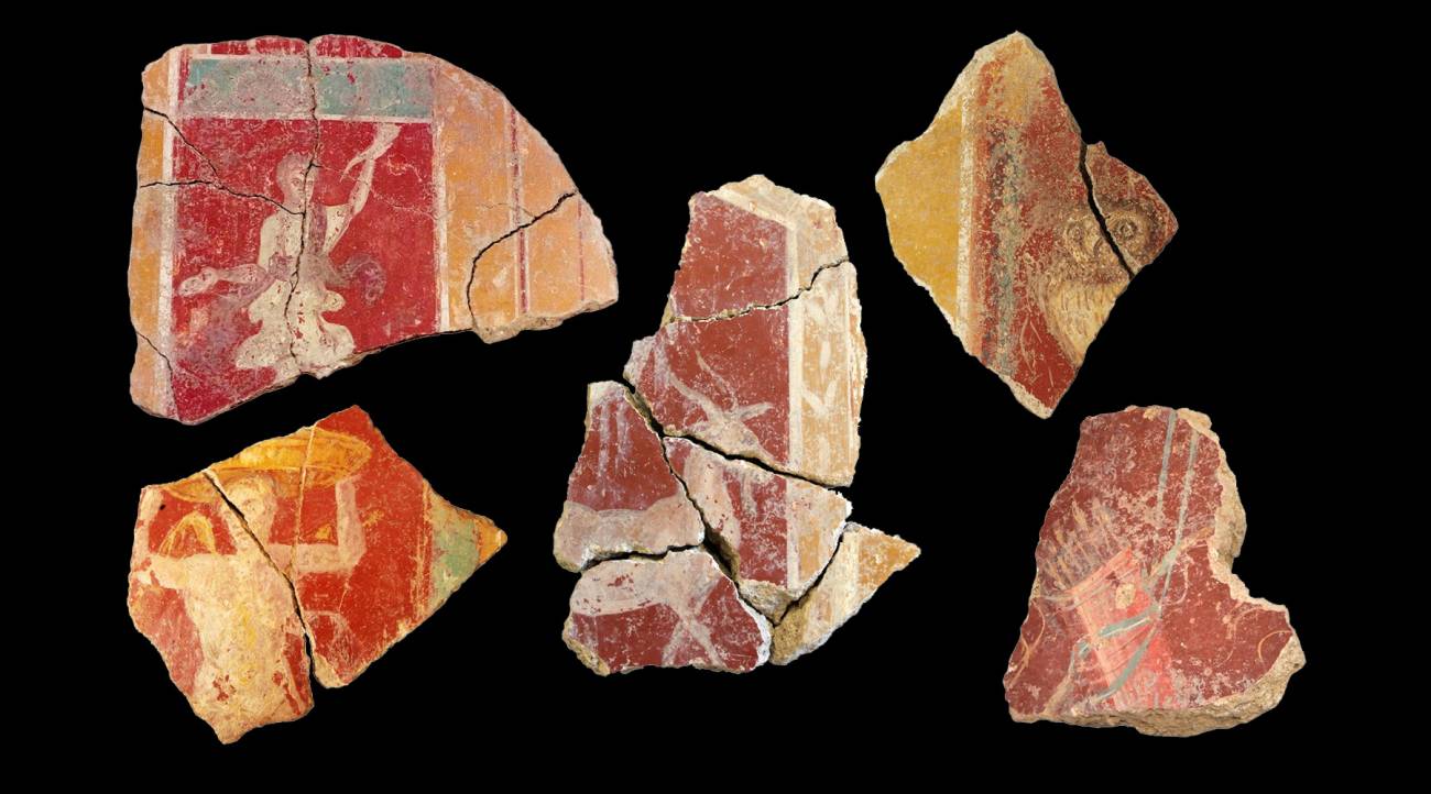 Los colores de Roma resisten en los murales de la antigua ciudad de Cástulo