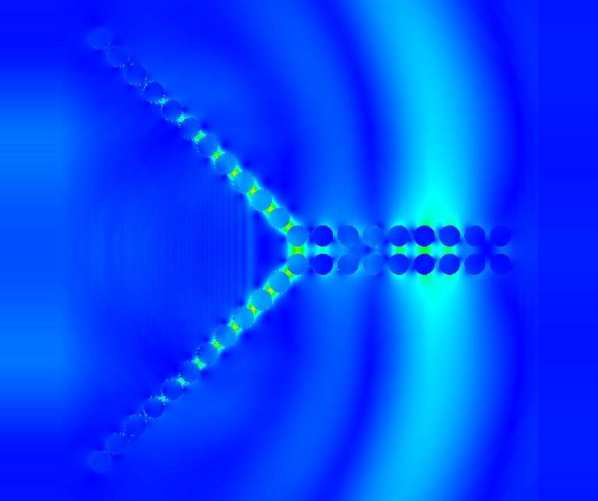 Embudo óptico de nanocables de plata. / Argonne National Laboratory 