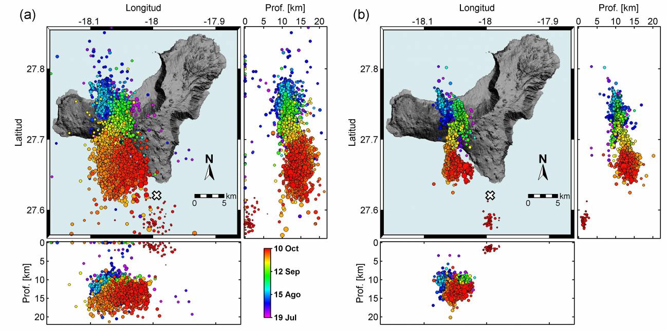 Mejoran la precisión para localizar los terremotos que precedieron a la erupción de El Hierro