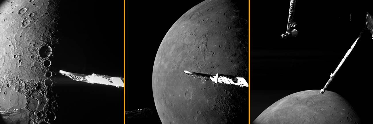 Imágenes de Mercurio tomadas por la sonda BepiColombo en enero de 2025