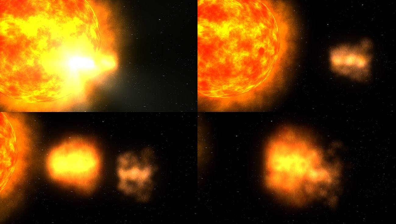 Secuencia de canibalismo de eyección de masa coronal