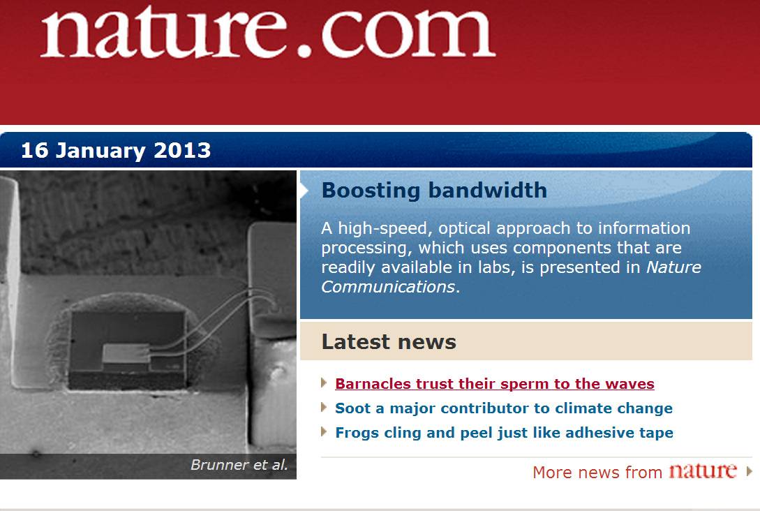 Portada de la web de nature.com. 