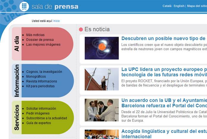 Nueva Sala de prensa digital de la UPC