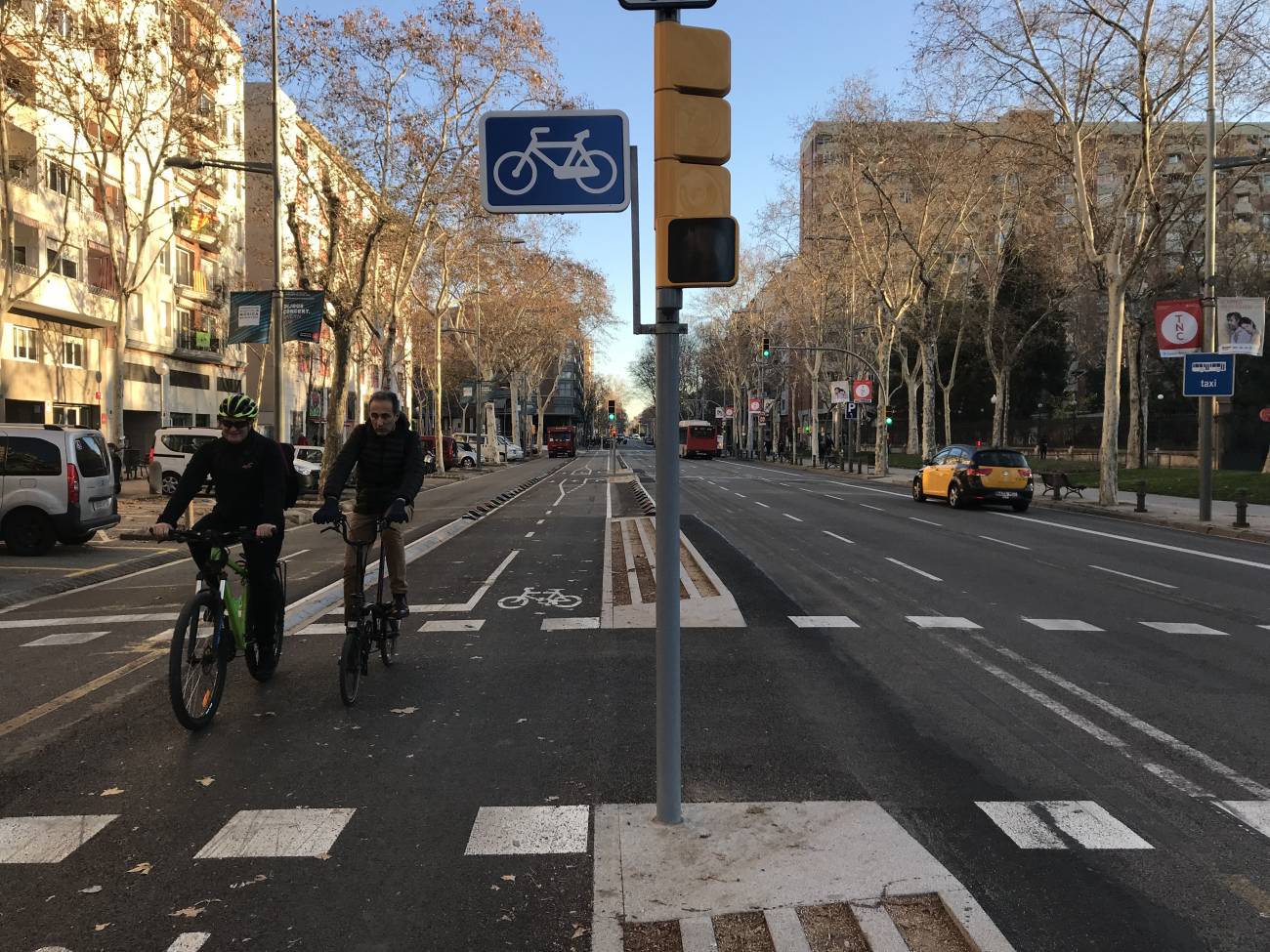 Carril bici en Barcelona