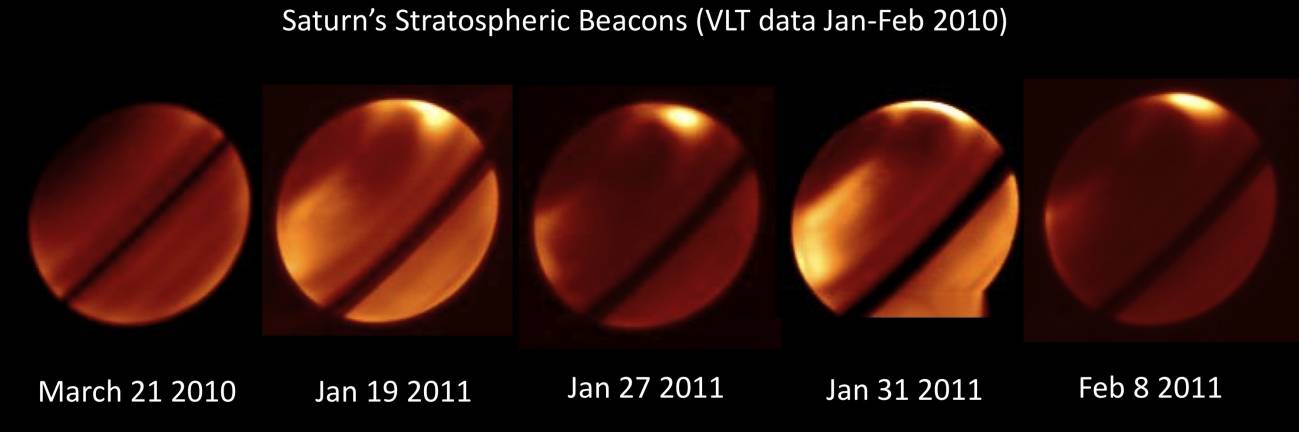 Saturno todavía muestra los efectos de una colosal tormenta de 2010