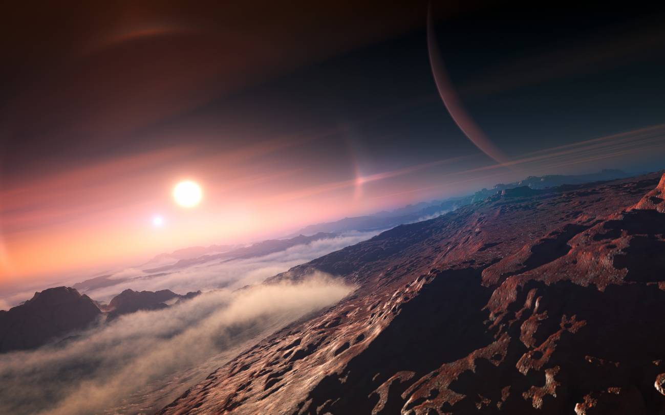 Ilustración de un exoplaneta con su estrella al fondo. / Unión Astronómica Internacional (IAU)&nbsp;