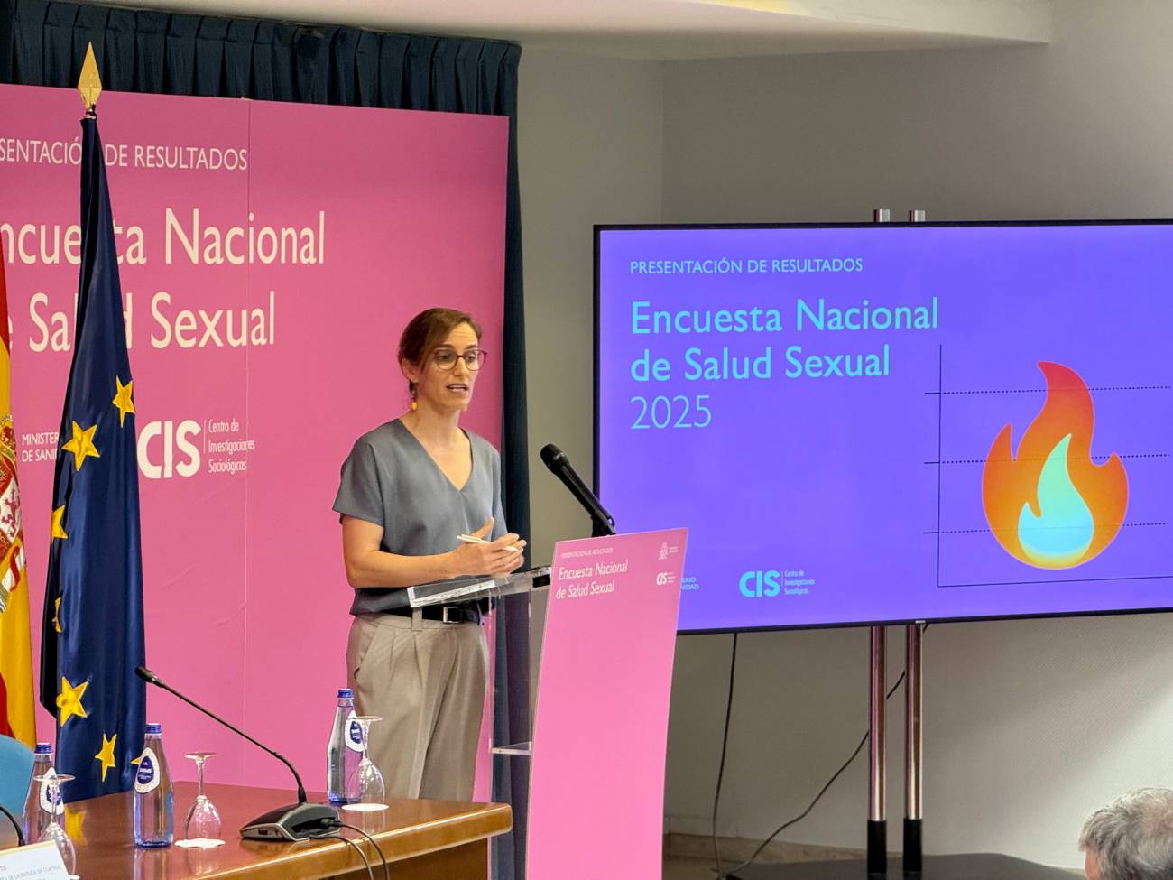 La Ministra de Sanidad, Mónica García, en la presentación de la Encuesta Nacional de Salud Sexual