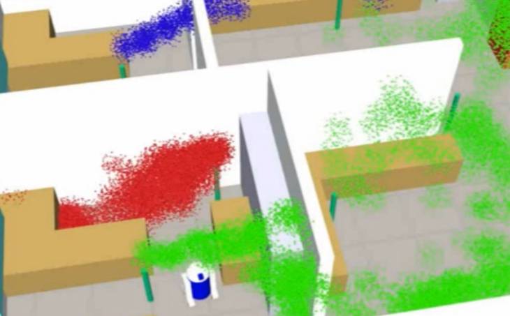 Un escenario virtual 3D para entrenar a robots ‘sabuesos’ de gases