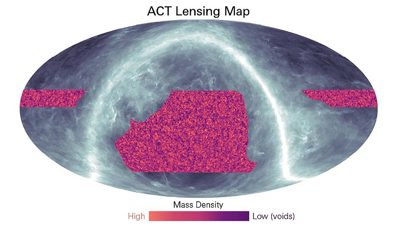 Nuevo mapa de materia oscura creado con las observaciones del Telescopio Cosmológico de Atacama