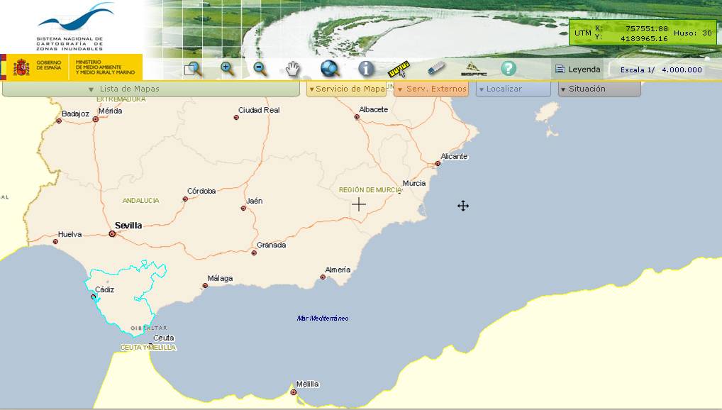Un nuevo visor permite conocer las zonas inundables de España