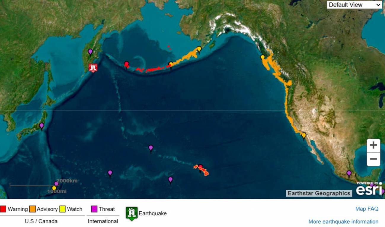 Un terremoto de magnitud 8,8 en Rusia activa alertas de tsunami en el Pacífico