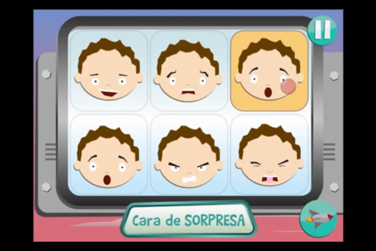 6 dibujos diferentes expresiones faciales
