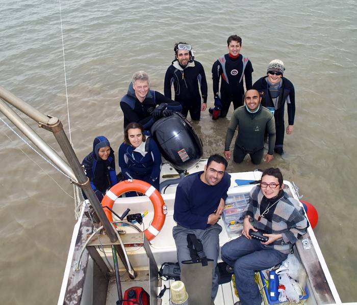 Investigadores trabajando en la Bahía de Cádiz.