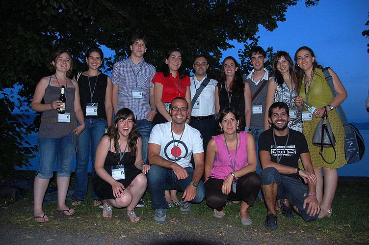 Investigadores españoles durante la cena Grill&Chill del pasado martes en Lindau