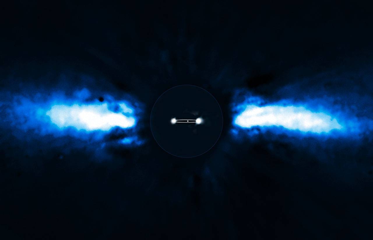 Exoplaneta 'Beta Pictoris b' en movimiento. Imagen: ESO, A.-M. Lagrange et al.