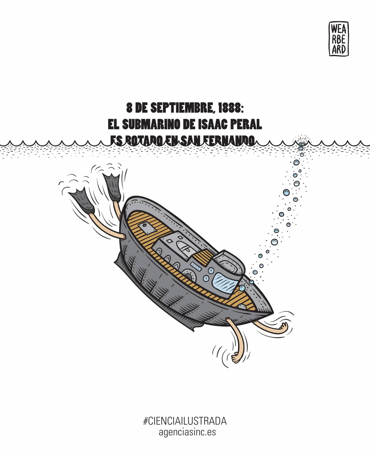 El submarino Peral hace historia en Cádiz