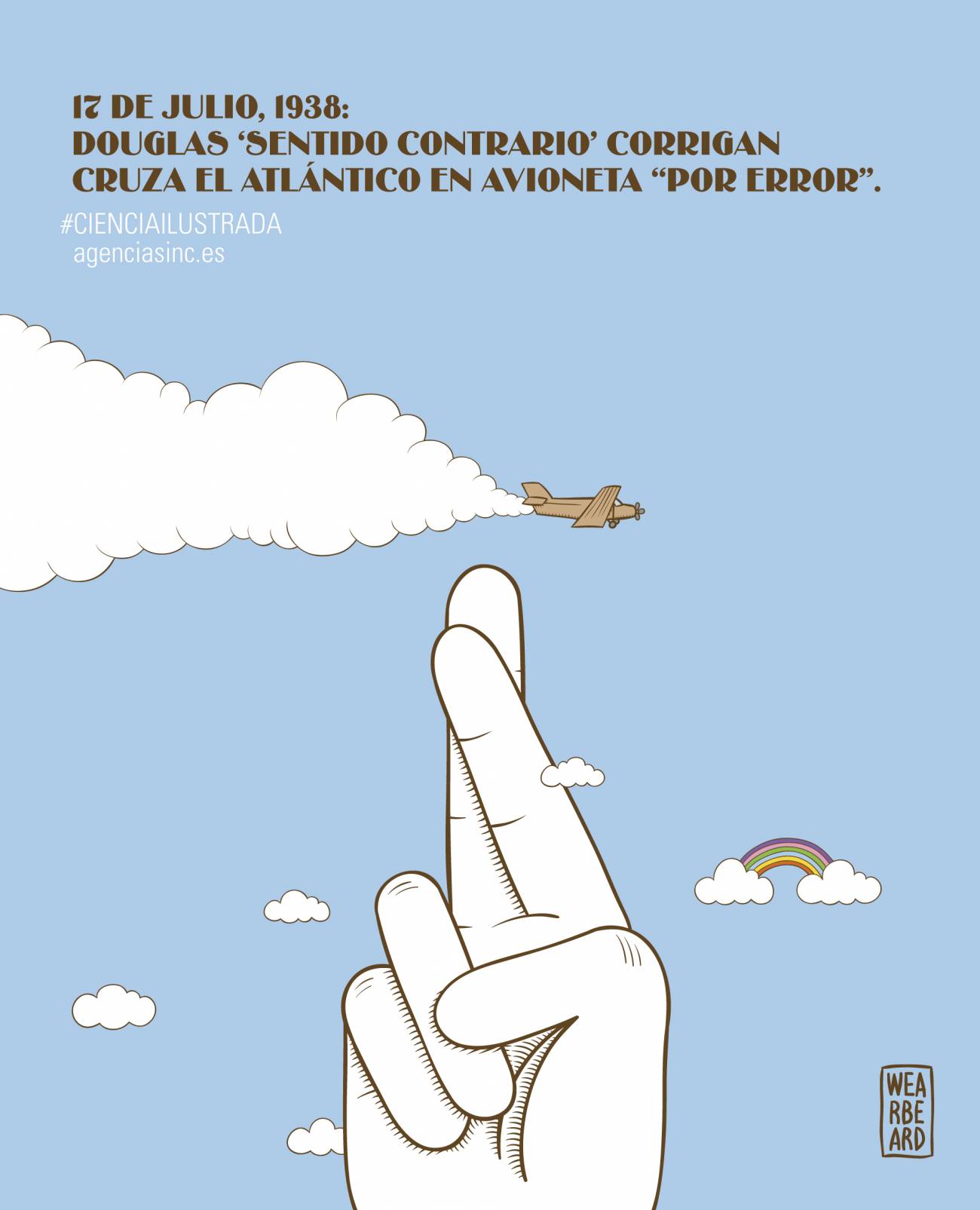 El piloto Douglas Corrigan cruza el Atlántico en el 'error' más famoso de la historia de la aviación.