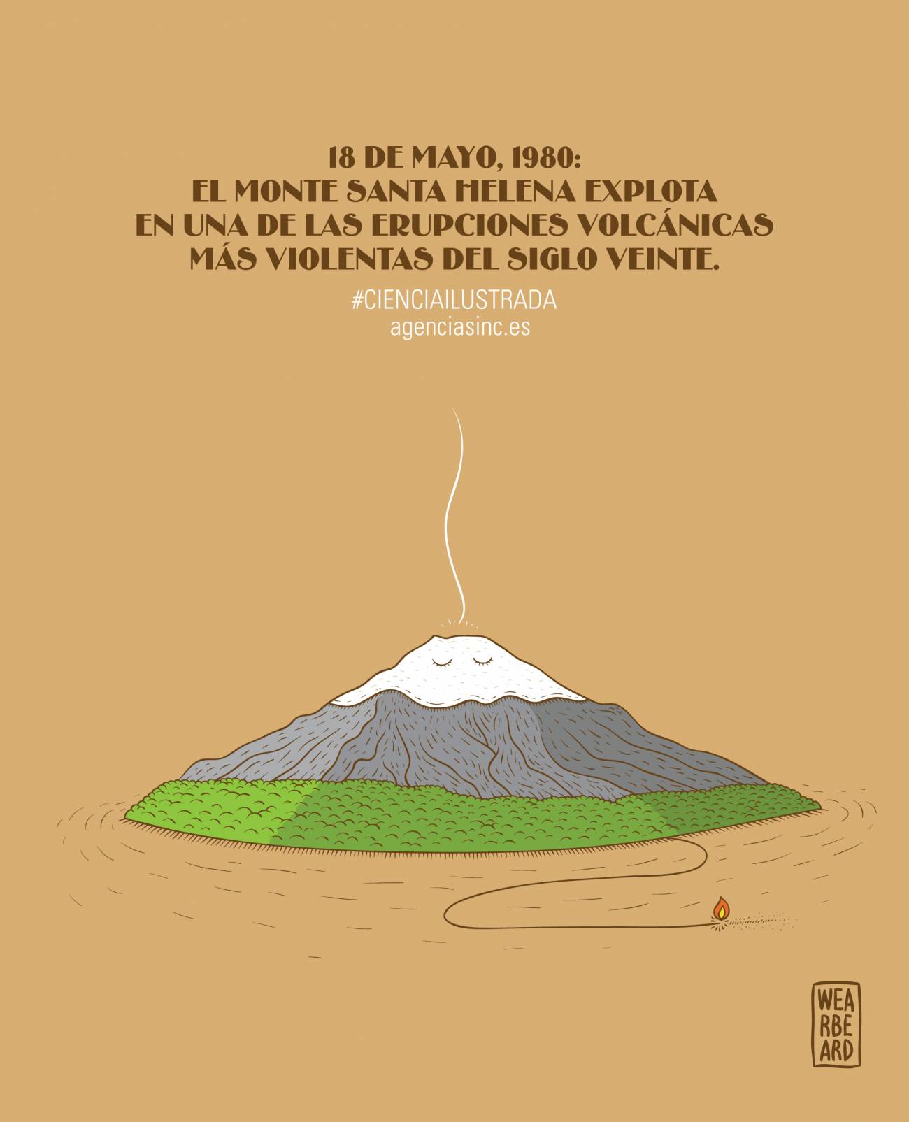 Una erupción con una fuerza atómica