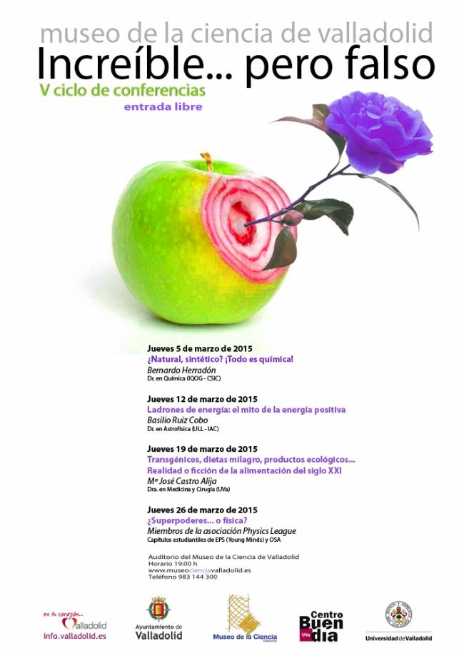 Cartel del V ciclo de charlas "Increíble... pero falso"