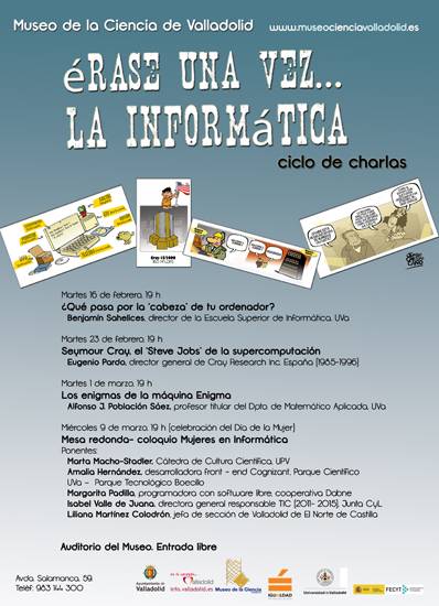 Cartel del ciclo de charlas 'Érase una vez... la informática'
