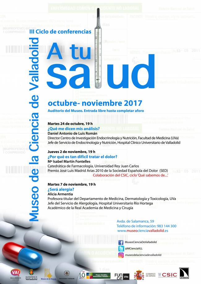 Cartel del III ciclo de charlas 'A tu salud'