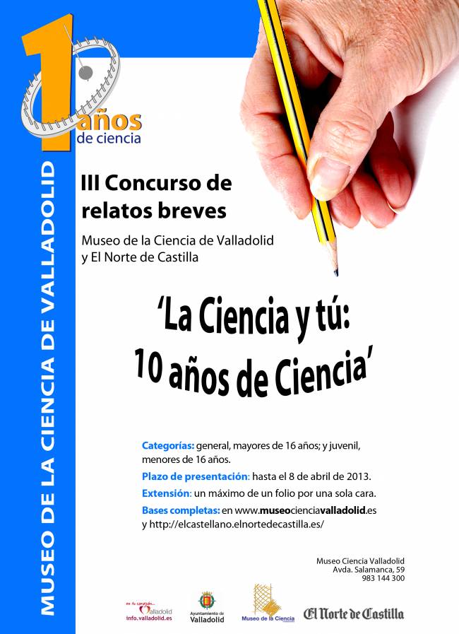 Cartel concurso literario 'La Ciencia tú; 10 años de ciencia'