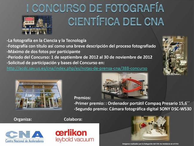 Cartel del I Concurso de Fotografía Científica del Centro Nacional de Aceleradores