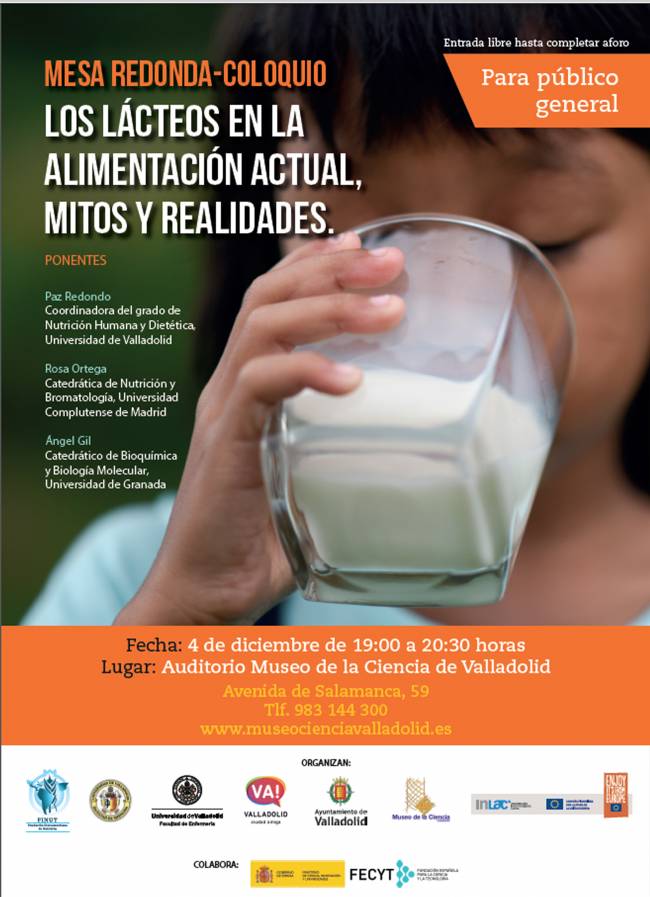 Cartel mesa redonda 'El papel de los lácteos en la alimentación actual'