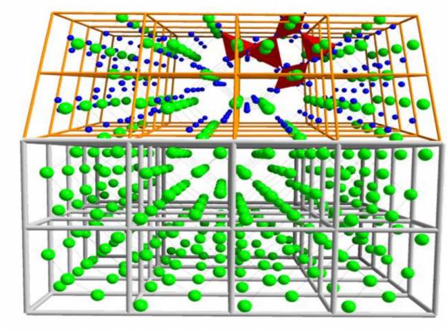 Esquema de capa de cristal de cuarzo sobre un sustrato semiconductor de silicio. / Science